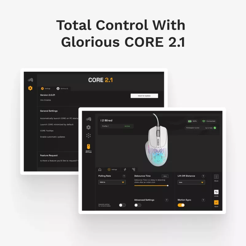 Glorious Gaming Glorious Model I2 Wired – Weiß, Rechtshänder, Optisch, USB Typ-A, 26000 DPI, Weiß