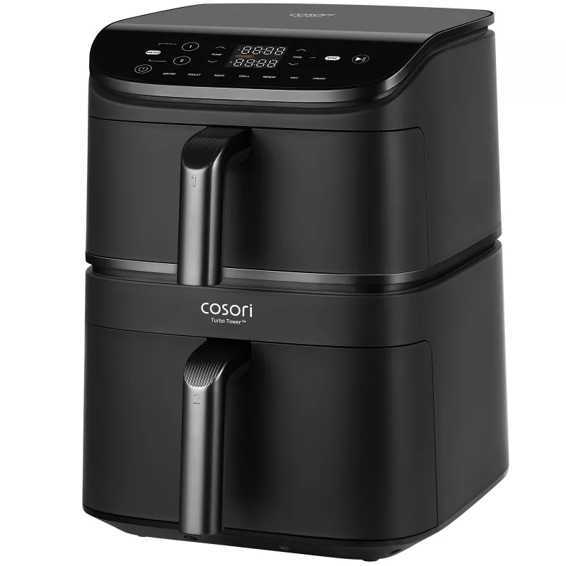 Cosori Turbo Tower Double 10,8 L Standgerät 2630 W Heißluftfritteuse Schwarz