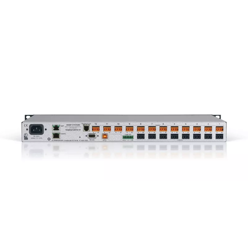 Biamp Tesira FORTÉ VT, 8000 Ω, 207 Ω, Schwarz, Metallisch, 1U, OLED, 20 - 20000 Hz