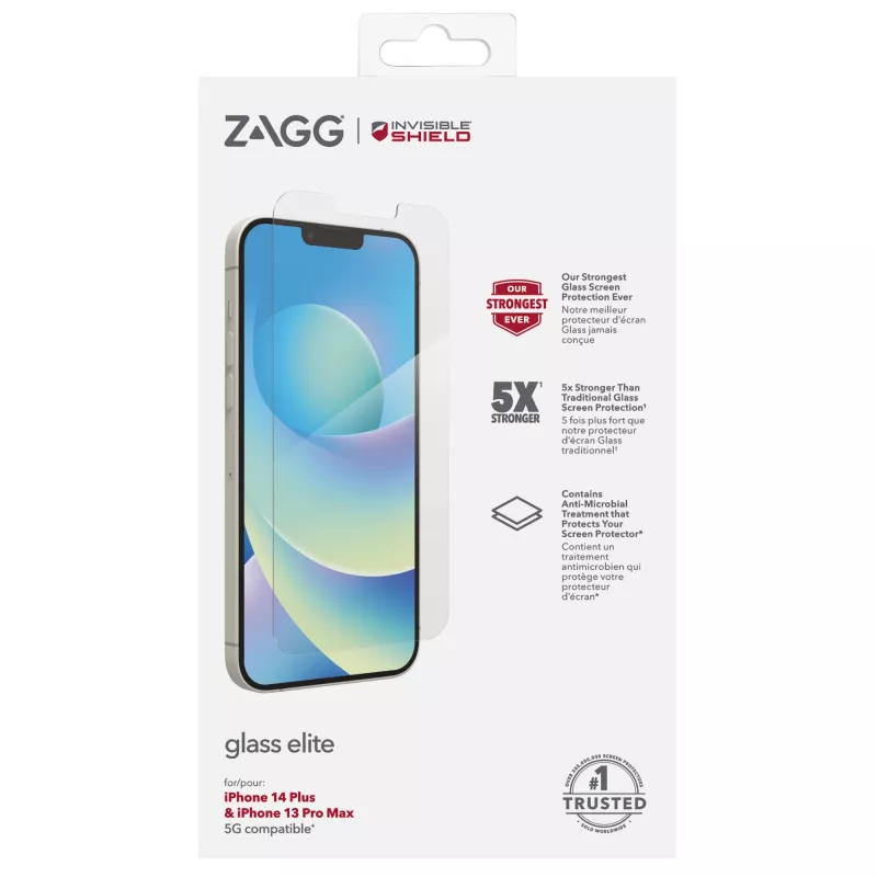 InvisibleShield Elite Glas-Bildschirmschutz für Apple iPhone 13 Pro Max, 17 cm (6,7 Zoll), transparent
