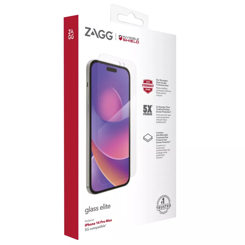 InvisibleShield Elite Glass Displayschutz für Apple iPhone 14 Pro Max, 6,69 Zoll, transparent