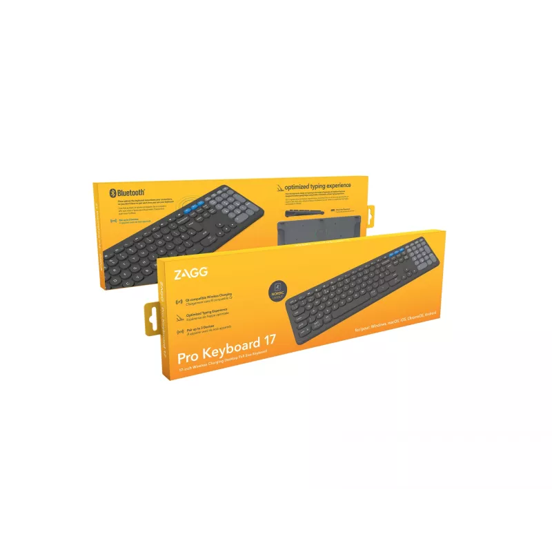 ZAGG Pro 17 Tastatur Universal Bluetooth QWERTY Nordisch Schwarz