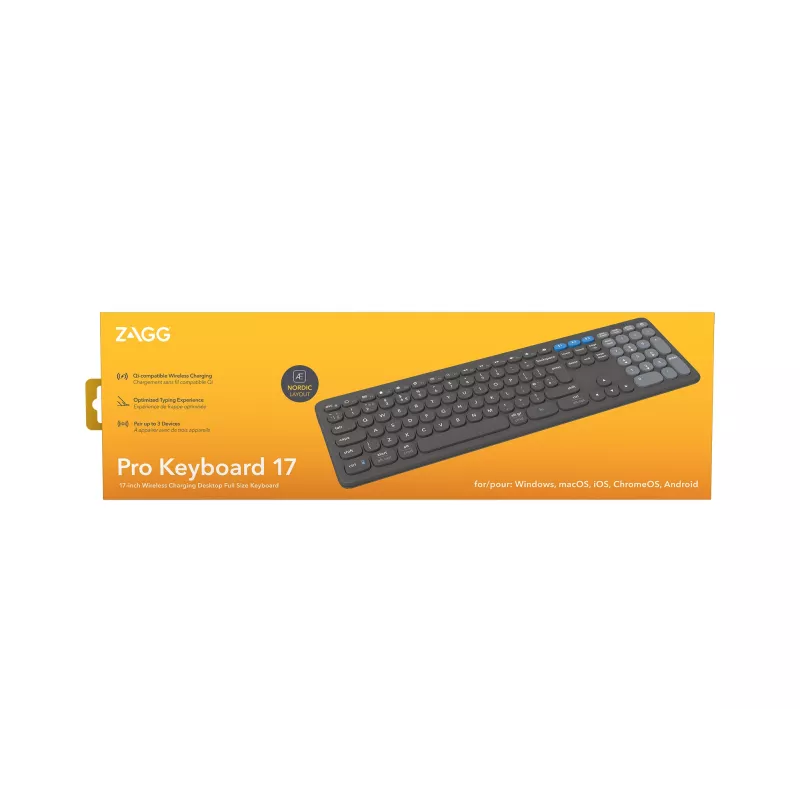 ZAGG Pro 17 Tastatur Universal Bluetooth QWERTY Nordisch Schwarz