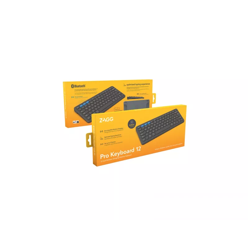 ZAGG Pro 12 Tastatur Universal Bluetooth QWERTY Nordic Schwarz