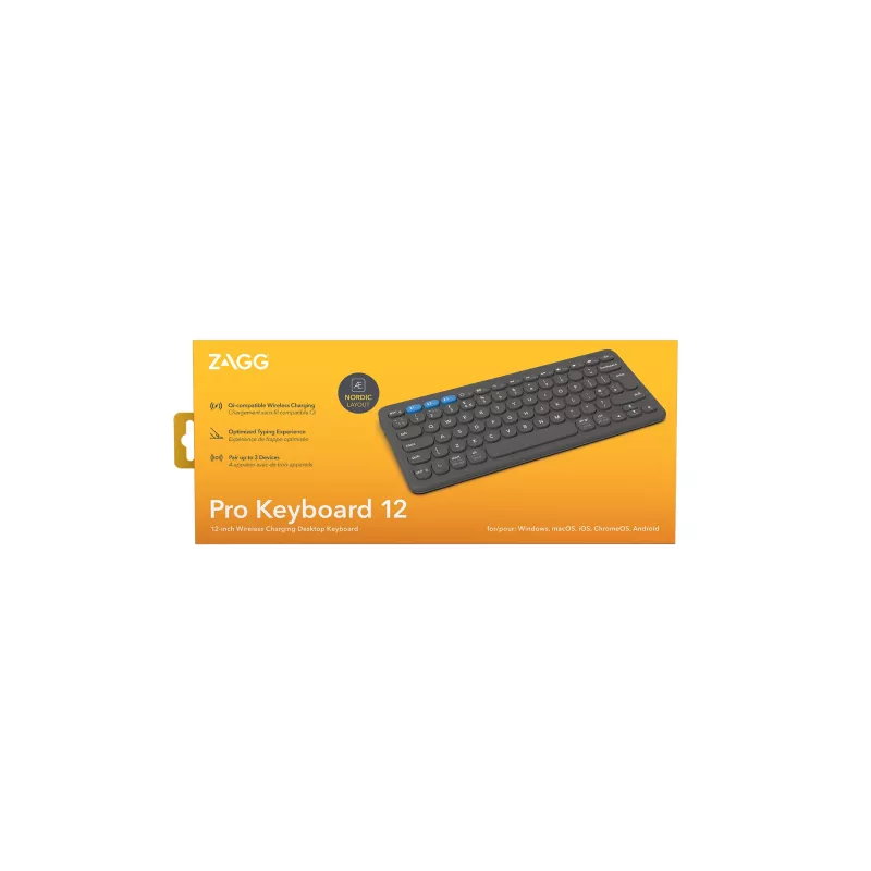 ZAGG Pro 12 Tastatur Universal Bluetooth QWERTY Nordic Schwarz