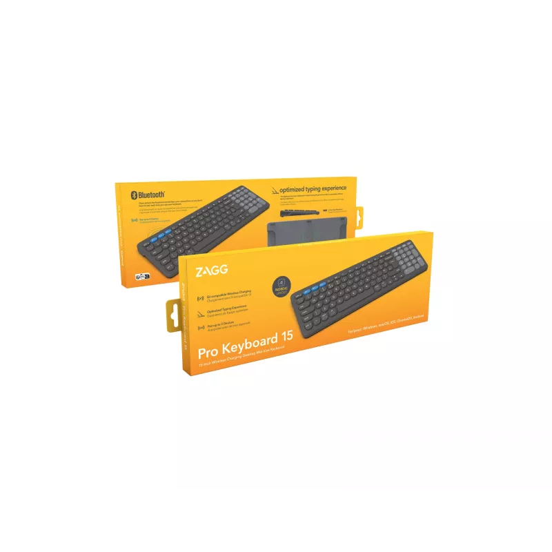 ZAGG Pro 15 Tastatur Universal Bluetooth QWERTY Nordisch Schwarz