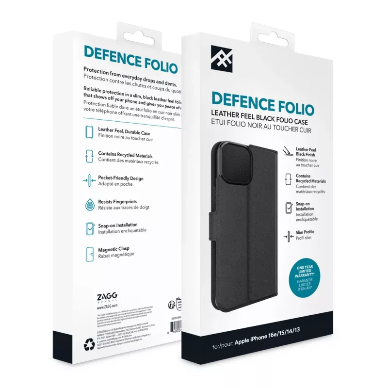 IFROGZ Defence Folio Handyhülle 15,5 cm (6,1 Zoll) Schwarz