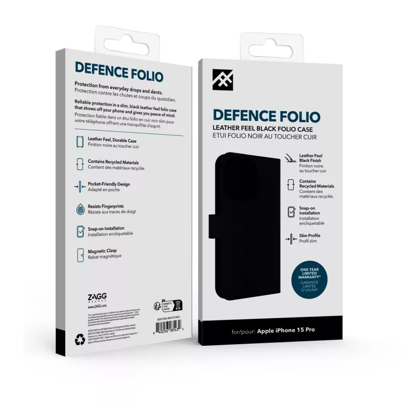 IFROGZ Defence Folio Handyhülle 15,5 cm (6,1 Zoll) Schwarz