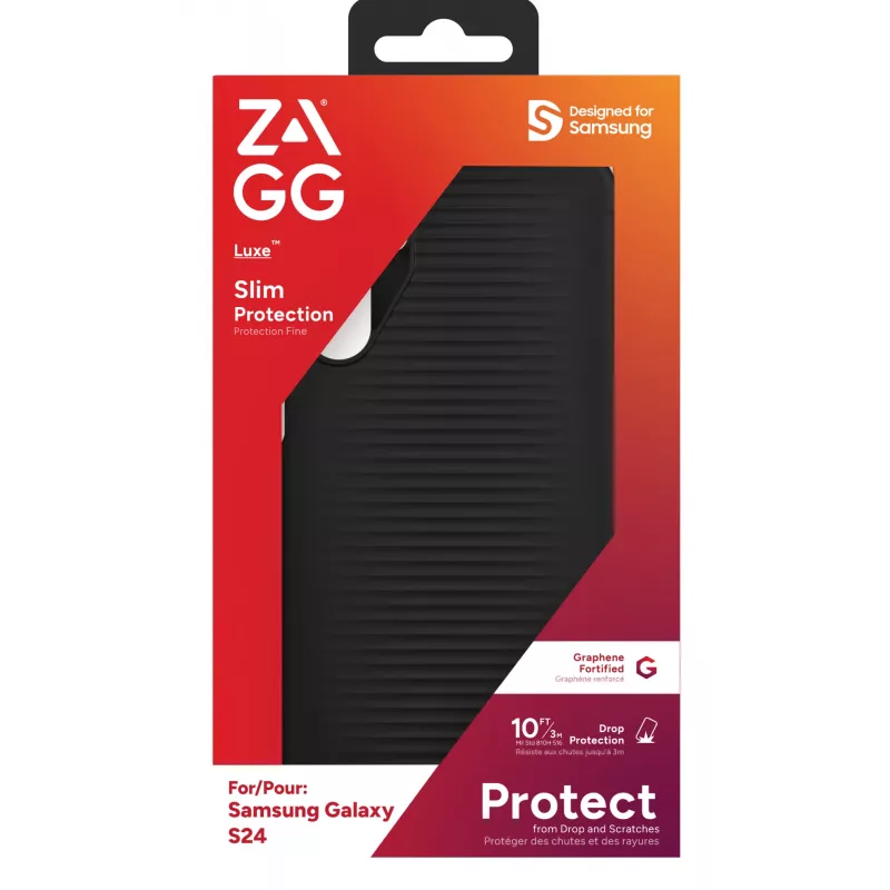 ZAGG Luxe Abdeckung Galaxy S24 Schwarz, Abdeckung, Samsung, Galaxy S24, 15,8 cm (6,2″), Schwarz