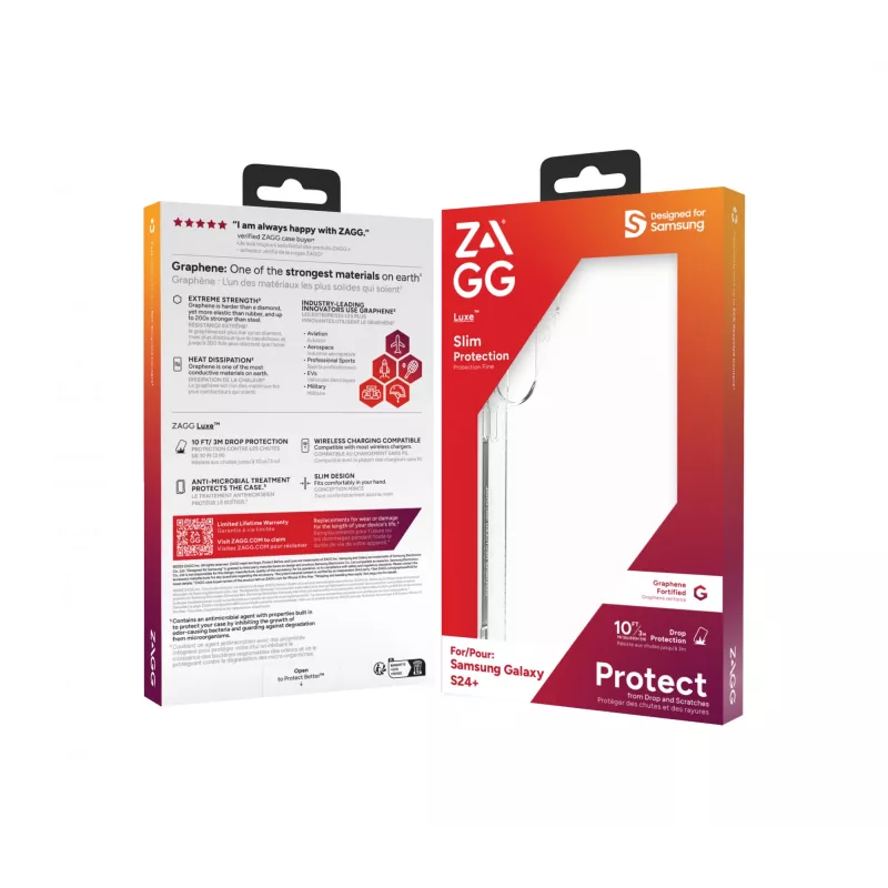 ZAGG Luxe Hülle Galaxy S24+ Transparent, Abdeckung, Samsung, Galaxy S24+, 17 cm (6.7 inch), Transparent