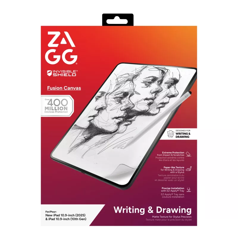 InvisibleShield Fusion Canvas iPad 10,9 Zoll (2025)/Gen10, Papierähnlicher Displayschutz, Matt, Polymer, 1 Stk.