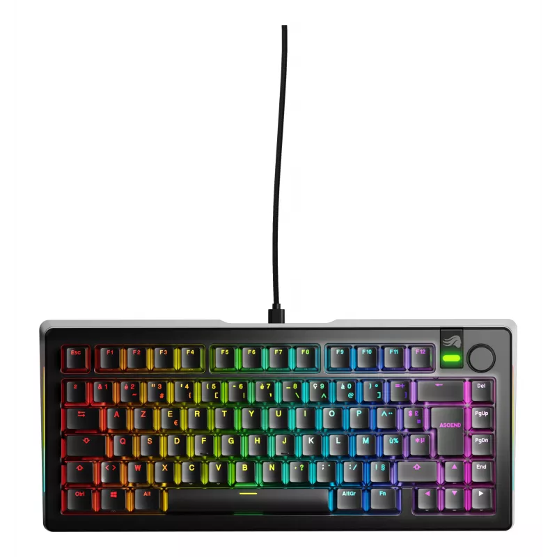 Glorious Gaming GMMK 3 PRO 75% Prebuilt Wired Schwarz - FR, Kabelgebunden, USB, Mechanisch, AZERTY, RGB LED, Schwarz