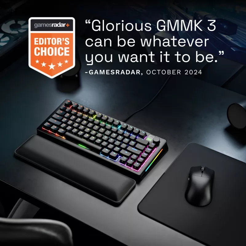 Glorious Gaming GMMK 3 PRO 75% Prebuilt Wired Schwarz - FR, Kabelgebunden, USB, Mechanisch, AZERTY, RGB LED, Schwarz