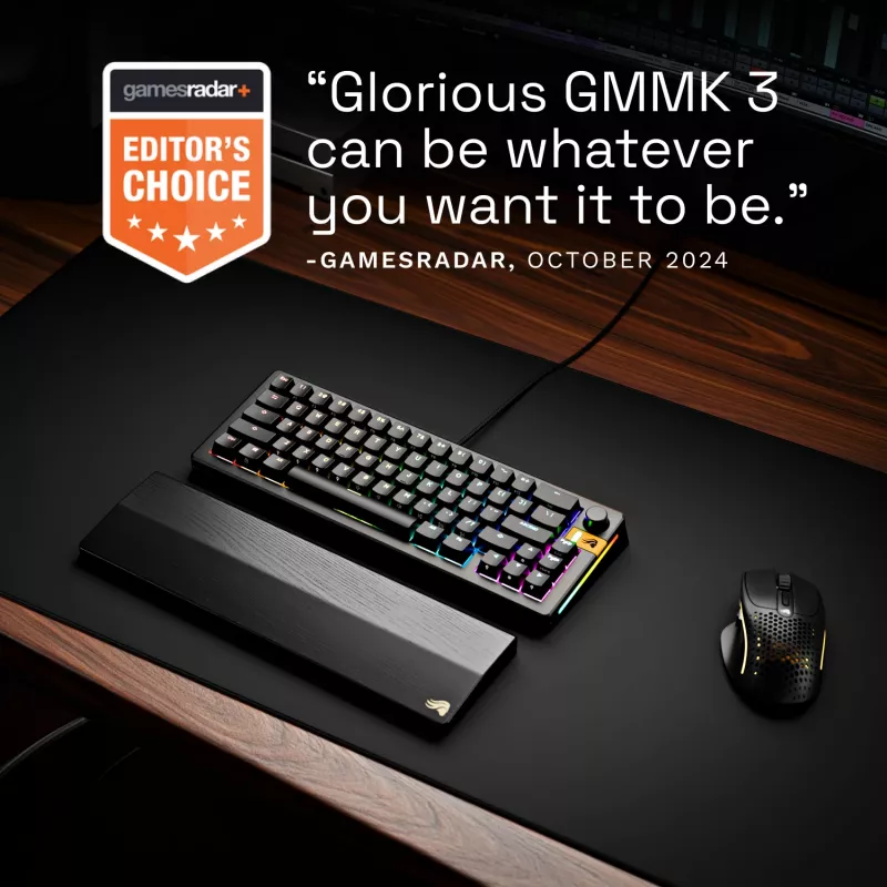 Glorious Gaming GMMK 3 HE 65% Prebuilt Wired Schwarz - FR, Kabelgebunden, USB, Mechanisch, AZERTY, RGB LED, Schwarz