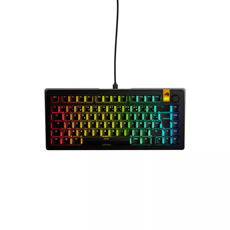 Glorious Gaming GMMK 3 HE 75% Prebuilt Wired Schwarz - FR, Kabelgebunden, USB, Mechanisch, AZERTY, RGB LED, Schwarz