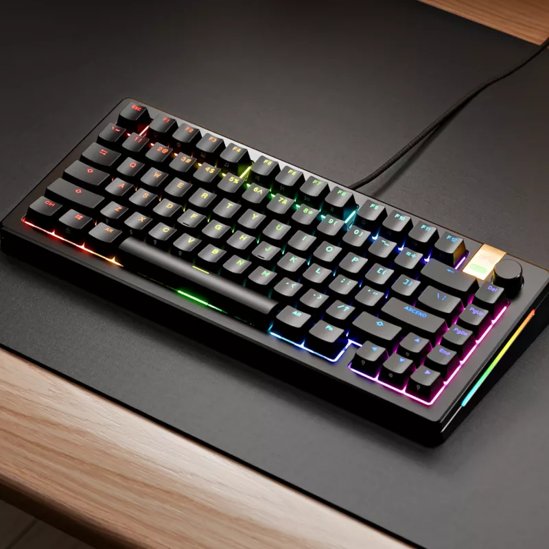 Glorious Gaming GMMK 3 HE 75% Prebuilt Wired Schwarz - FR, Kabelgebunden, USB, Mechanisch, AZERTY, RGB LED, Schwarz
