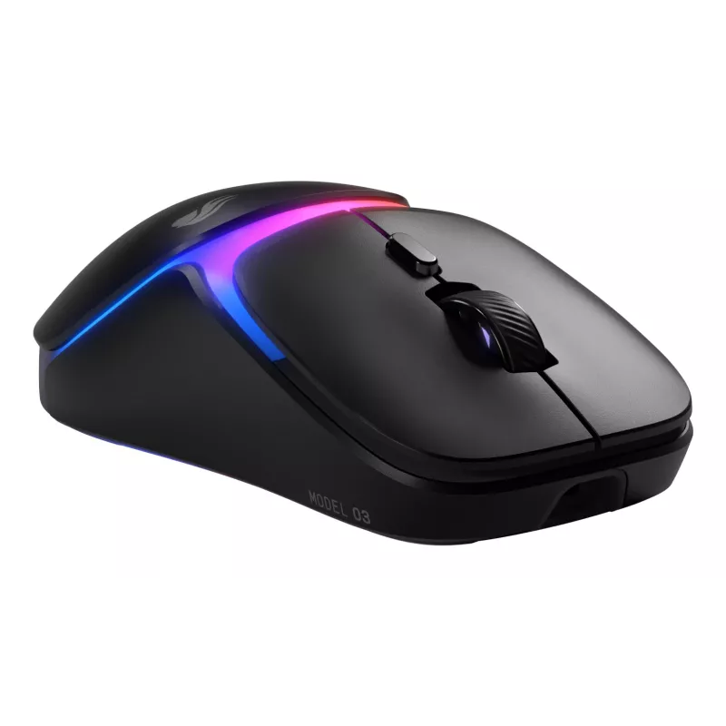 Glorious Gaming Model O3 Wireless Gaming-Maus – InfinitePlay austauschbares Akkusystem, 8k Polling, optische Schalter mit 130 Millionen Klicks, ultraleicht mit 66 g, optischer 30K-DPI-Sensor, RGB – Schwarz