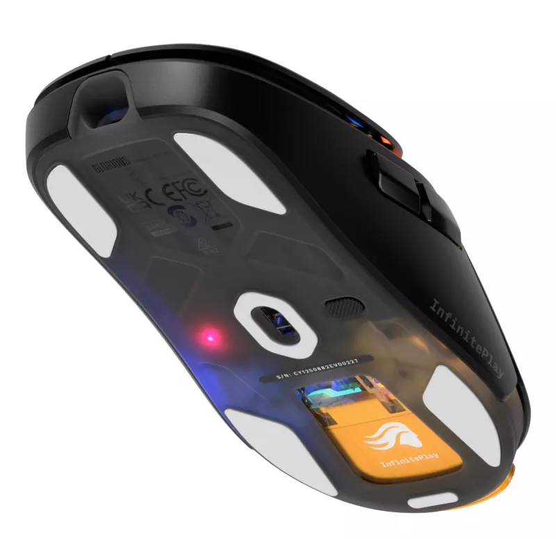 Glorious Gaming Model O3 Wireless Gaming-Maus – InfinitePlay austauschbares Akkusystem, 8k Polling, optische Schalter mit 130 Millionen Klicks, ultraleicht mit 66 g, optischer 30K-DPI-Sensor, RGB – Schwarz