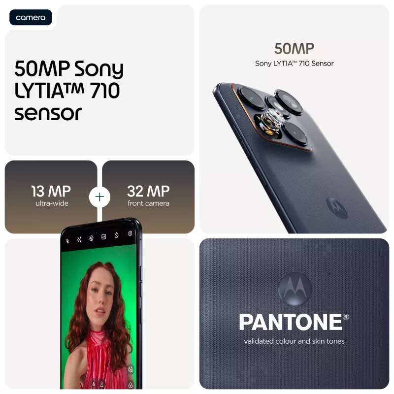 Smartphone Motorola edge 70 fusion – 17,2 cm (6,78″) OLED, Snapdragon 7s Gen 3, 12 GB RAM, 256 GB, 7000 mAh, Dual-SIM, Android 16, Schwarz