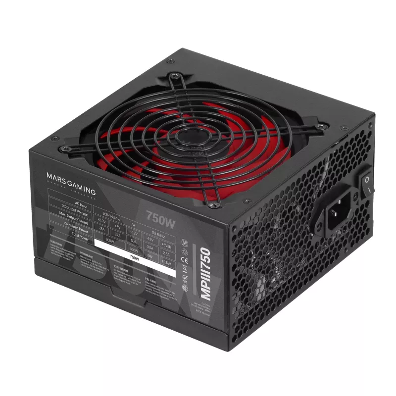 Mars Gaming MPIII750 PC-Netzteil 750W ATX 85 % Effizienz 5 Jahre Garantie
