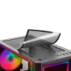 Mars Gaming MC-ART Schwarz ATX Gaming-PC-Gehäuse doppelt beschreibbares Tempered Glass ARGB 12 Modi 12cm Lüfter