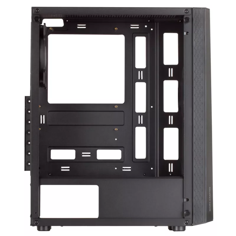 Mars Gaming MC-ART Schwarz ATX Gaming-PC-Gehäuse doppelt beschreibbares Tempered Glass ARGB 12 Modi 12cm Lüfter