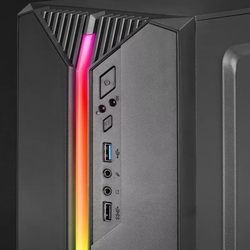 Mars Gaming MC-S1 Schwarz Kompaktes Micro-ATX Gaming-PC-Gehäuse ARGB-Beleuchtung 12 Modi FRGB-Lüfter Komplettes Seitenfenster