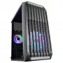 Mars Gaming MC-S2 Schwarz Kompaktes Micro-ATX Gaming-PC-Gehäuse 2 FRGB Regenbogen-Lüfter mit Frontgitter und durchgehendem Seitenfenster