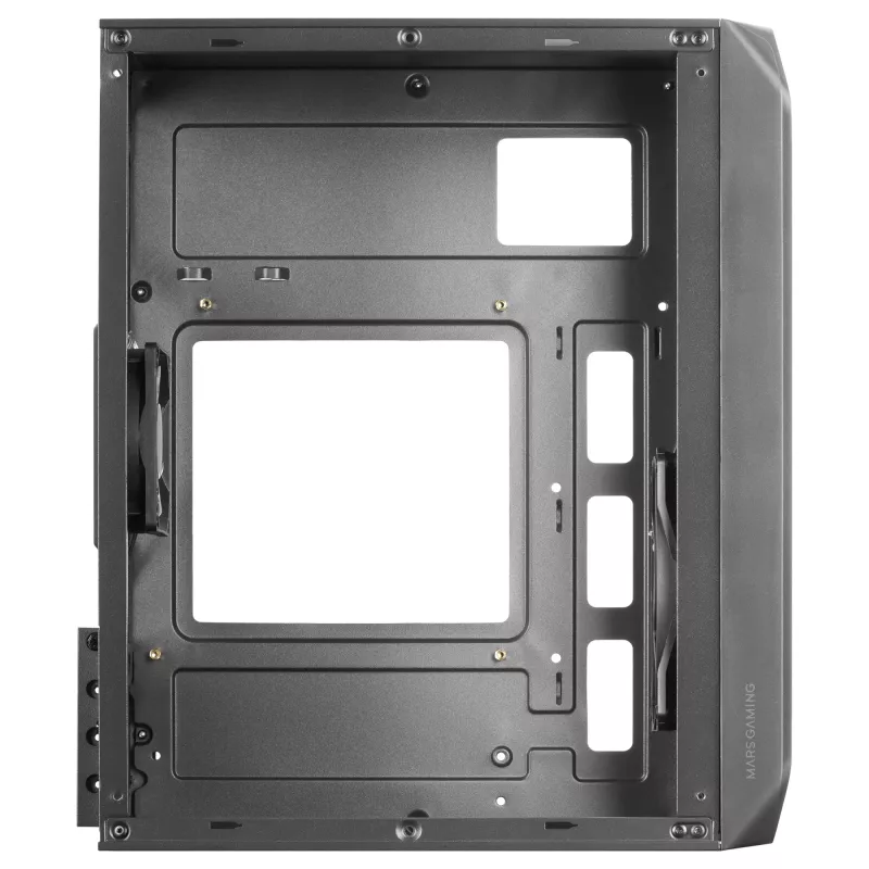 Mars Gaming MC-S2 Schwarz Kompaktes Micro-ATX Gaming-PC-Gehäuse 2 FRGB Regenbogen-Lüfter mit Frontgitter und durchgehendem Seitenfenster