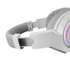 Mars Gaming MHW-100 Weiß Kabelloses Headset ARGB Flow Abnehmbares ENC-Mikrofon Ultraleicht Aktive ENC + Passive Geräuschunterdrückung Universelle Kompatibilität