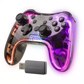 Mars Gaming MGP-24 Wireless Gamepad 2.4GPRO Neon RGB Dual Haptic Vibration Analog Joysticks Steuergerät für PC PS3 PS4 XBOX360 Raspberry Pi Mac Android