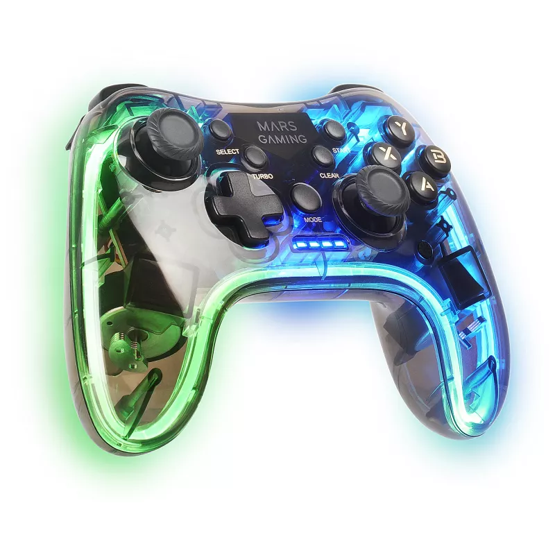Mars Gaming MGP-24 Wireless Gamepad 2.4GPRO Neon RGB Dual Haptic Vibration Analog Joysticks Steuergerät für PC PS3 PS4 XBOX360 Raspberry Pi Mac Android