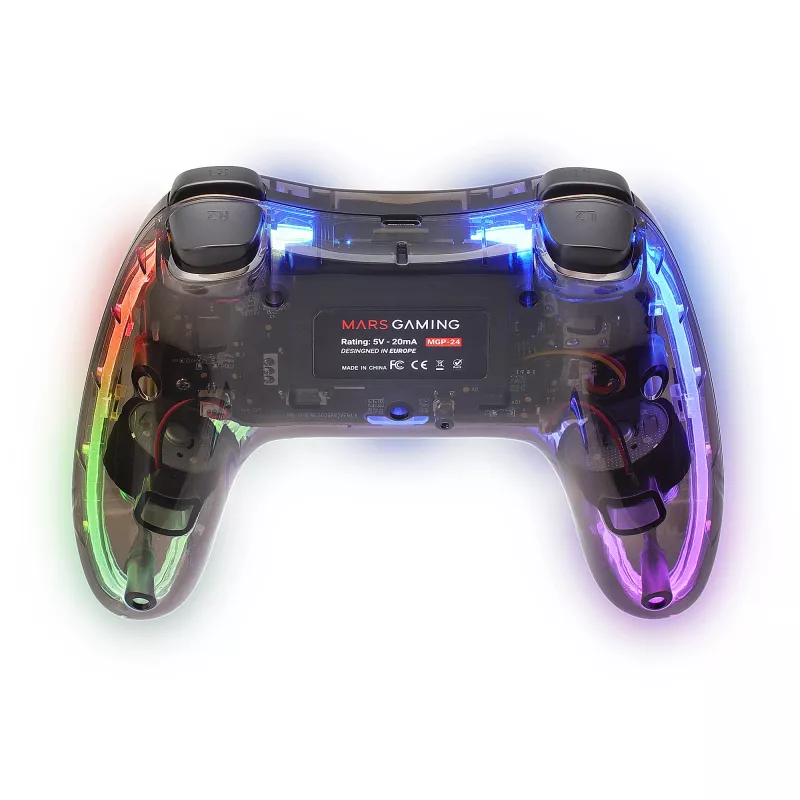Mars Gaming MGP-24 Wireless Gamepad 2.4GPRO Neon RGB Dual Haptic Vibration Analog Joysticks Steuergerät für PC PS3 PS4 XBOX360 Raspberry Pi Mac Android