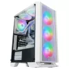 Mars Gaming MC-C Weiß PC ATX-Gehäuse Metall-Mesh-Frontpanel Temperglasfenster 3 vordere 120-mm-FRGB-Lüfter