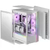 Mars Gaming MC-ULTRA White Custom XXL E-ATX Gaming Tower Dual ARGB LED Stripes Dual Tempered Glass Windows Dual Vertical Camera Structure