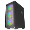 Mars Gaming MC-KX Schwarz Premium E-ATX Gaming Tower FREEZER CPU-System 5 ultraleise ARGB-Lüfter ARGB-Steuergerät und RF-Steuergerät Mesh-Front
