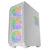 Mars Gaming MC-KX White Premium E-ATX Gaming Tower FREEZER CPU System 5 Ultra-leise ARGB-Lüfter ARGB-Steuergerät und RF-Steuergerät Mesh-Front