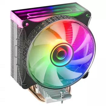 Mars Gaming MCPU-VR Schwarz CPU-Kühler Dual Infinity Mirror ARGB 4 HCT-Heatpipes 180 W TDP ultra-leiser PWM 12-cm-Lüfter