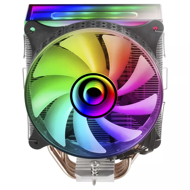 Mars Gaming MCPU-VR Schwarz CPU-Kühler Dual Infinity Mirror ARGB 4 HCT-Heatpipes 180 W TDP ultra-leiser PWM 12-cm-Lüfter