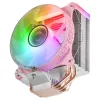 Mars Gaming MCPU-VR Pink CPU-Kühler Dual Infinity Mirror ARGB 4 HCT-Heatpipes 180W TDP Ultra-leiser PWM 12cm Lüfter