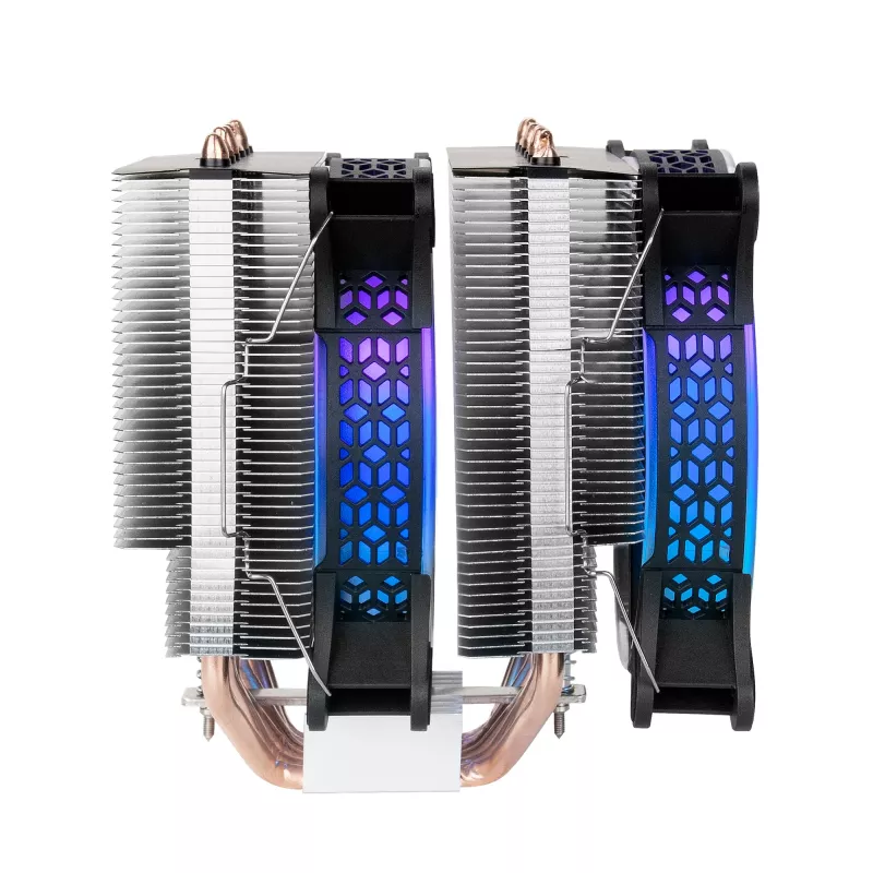 Mars Gaming MCPU-XT Schwarz CPU-Kühlkörper Dual-Tower-Kühlung 6 HCT-Heatpipes TDP 300W 2 ARGB PWM 12cm Lüfter