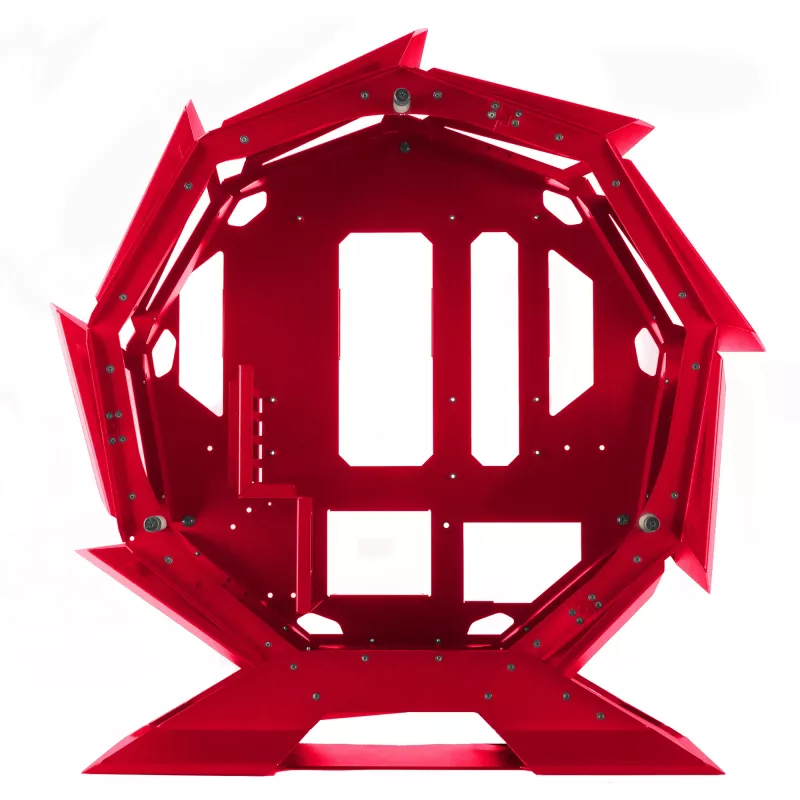 Mars Gaming MCORB Rot Micro-ATX XL Gaming-PC-Gehäuse Maßgeschneidertes rundes Design Doppeltes Hartglas