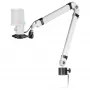 Mars Gaming MMIC-XT, Professionelles High-Definition-192-kHz-24-Bit-Studiomikrofon, omnidirektionaler Arm, Anti-Schock-Halterung, Pop-Filter-Metallgitter, Weiß