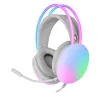 Mars Gaming MH-GLOW Weiß 360° Full Chroma RGB Flow Headset Geräuschunterdrückendes Mikrofon Ultraleichtes Design Memory-Schaum-Ohrpolster Universelle Kompatibilität