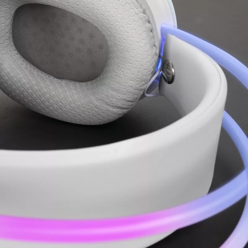 Mars Gaming MH-GLOW Weiß 360° Full Chroma RGB Flow Headset Geräuschunterdrückendes Mikrofon Ultraleichtes Design Memory-Schaum-Ohrpolster Universelle Kompatibilität