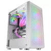 Mars Gaming MC-F White, ATX Gaming Semitower, Fenster aus Temperglas, Metall-Mesh-Front, 4x 120mm ARGB-Lüfter