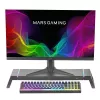 Mars Gaming MGS-ONE Schwarz Chroma RGB Monitorständer verstellbare Größe Smartphone- und Tablet-Halterung Front-USB 2.0