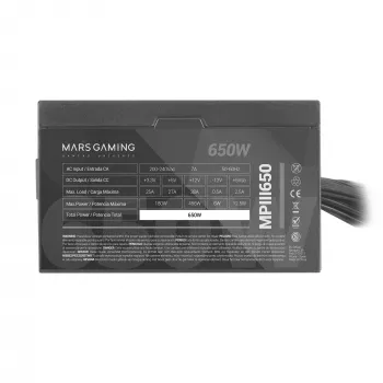 Mars Gaming MPIII650 PC ATX 650W Netzteil 5 Jahre Garantie Leise AI-RPM Technologie 85% Effizienz Schwarz