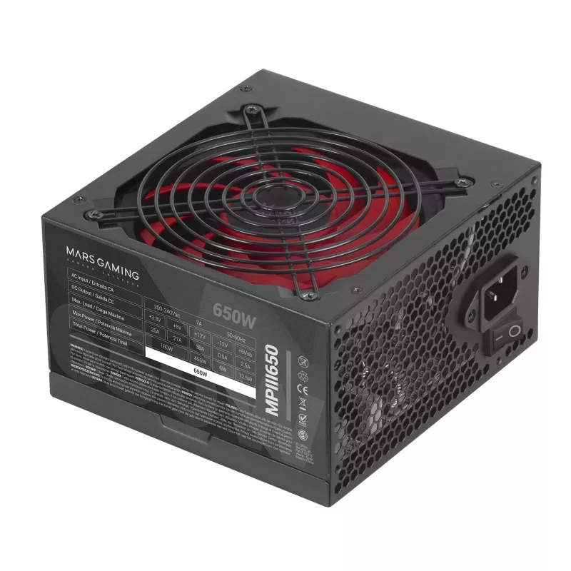 Mars Gaming MPIII650 PC ATX 650W Netzteil 5 Jahre Garantie Leise AI-RPM Technologie 85% Effizienz Schwarz
