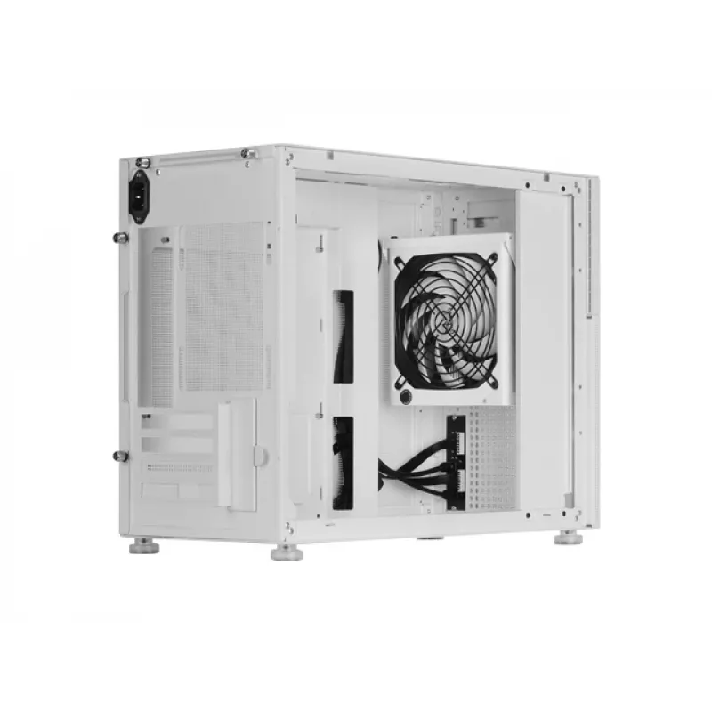 Mars Gaming MC-LCD Micro-ATX-Mini-Tower-Gehäuse mit Glasseitenteil, weiß